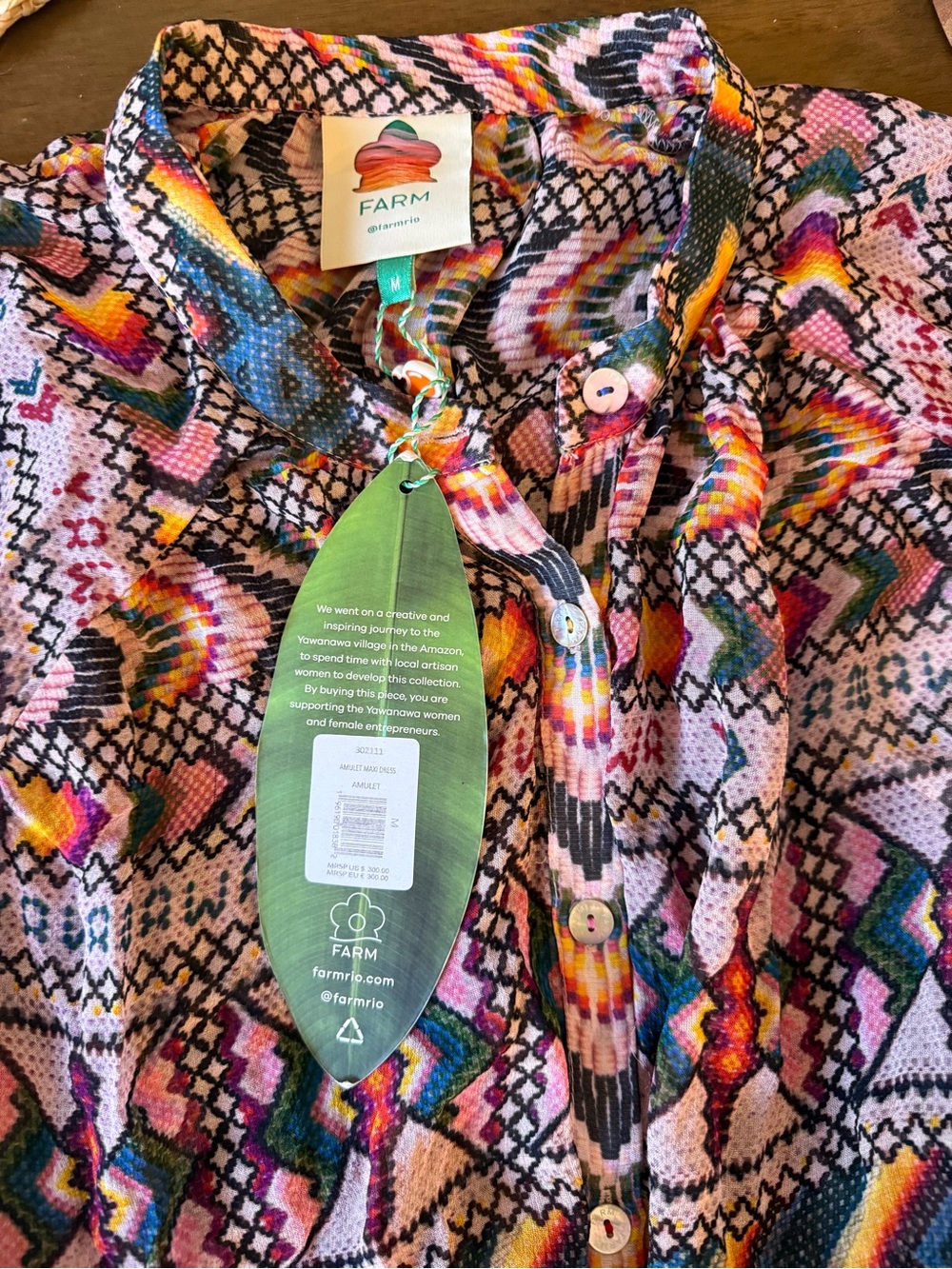 NWT Farm Rio $300 Amulet Maxi Dress M - Picture 4 of 5